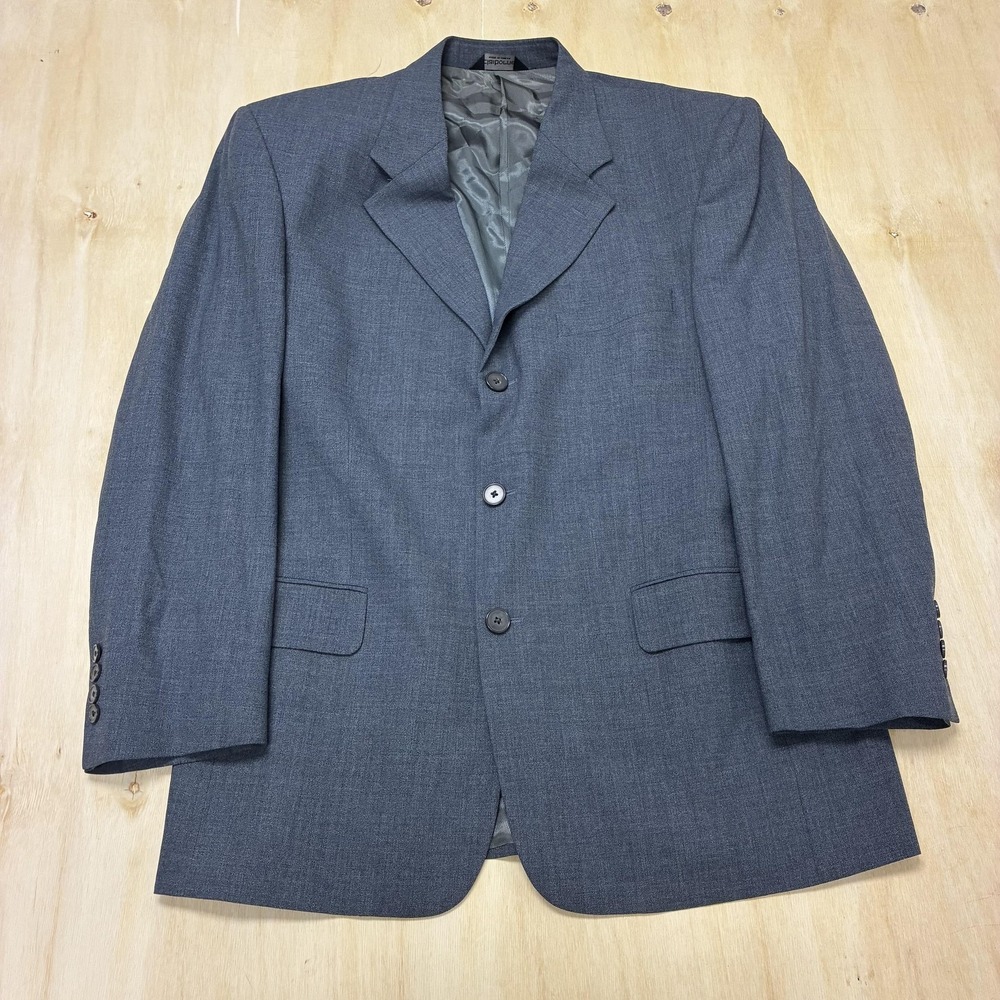 Vintage Claiborne Blazer Mens 42 Blue Button Sport Coat Suit Jacket Classic